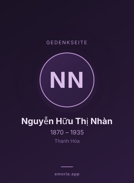 Gedenkportrait von Nguyễn Hữu Thị Nhàn
