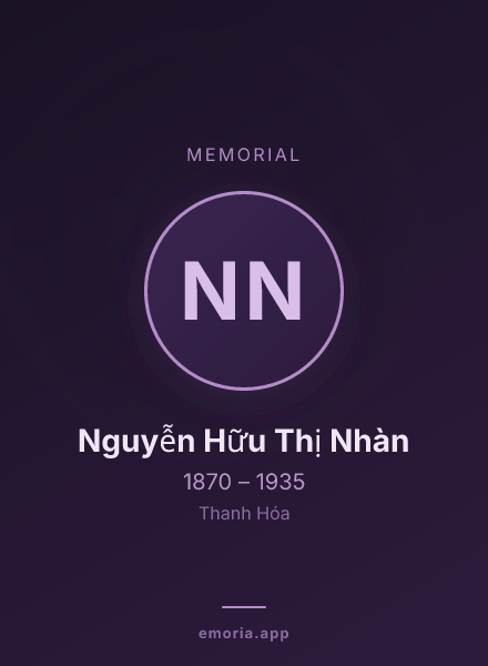 Memorial portrait of Nguyễn Hữu Thị Nhàn