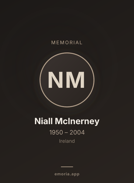 Memorial portrait of Niall McInerney