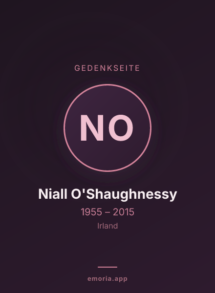 Gedenkportrait von Niall O'Shaughnessy
