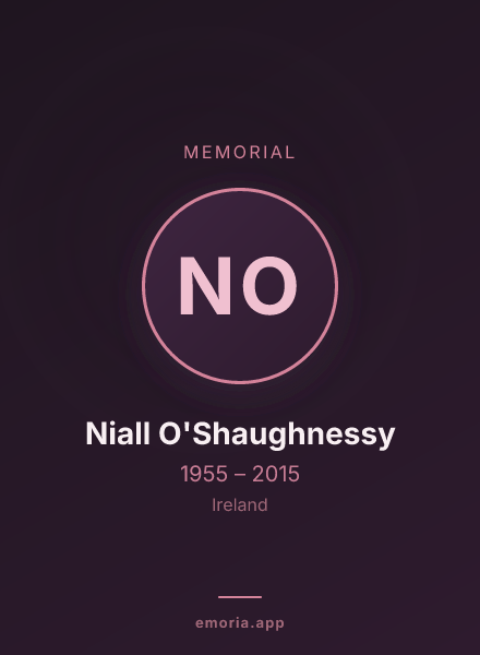 Memorial portrait of Niall O'Shaughnessy