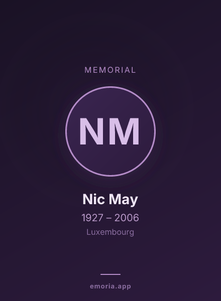 Memorial portrait of Nic May
