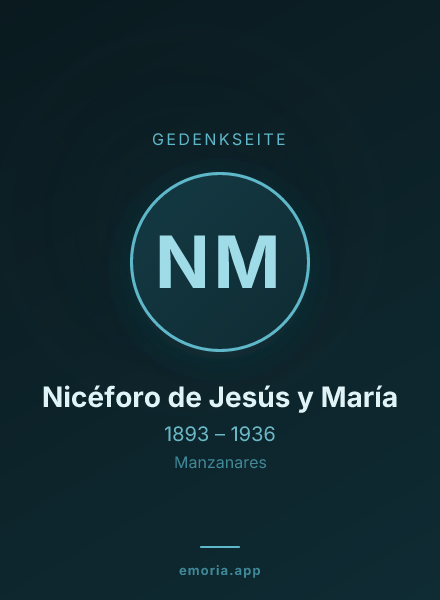Gedenkportrait von Nicéforo de Jesús y María