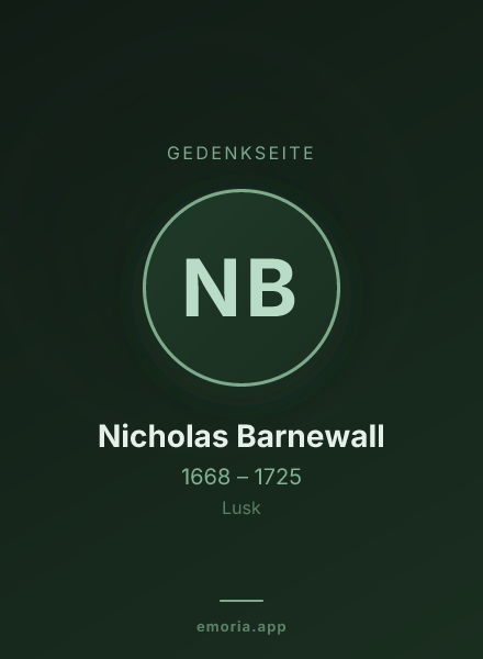 Gedenkportrait von Nicholas Barnewall