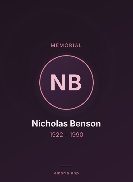 Memorial portrait of Nicholas Benson
