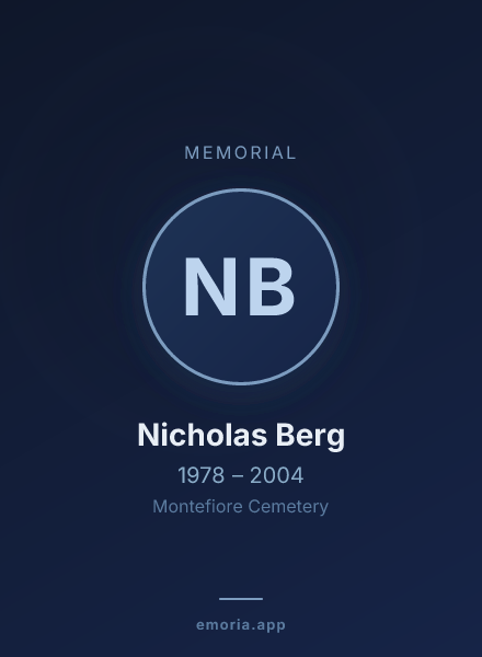 Memorial portrait of Nicholas Berg
