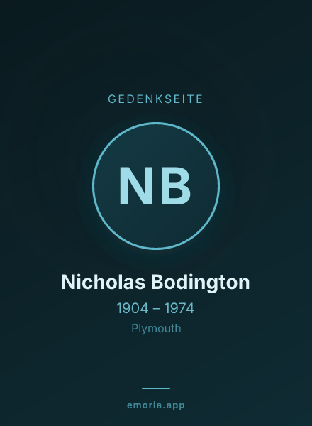 Gedenkportrait von Nicholas Bodington