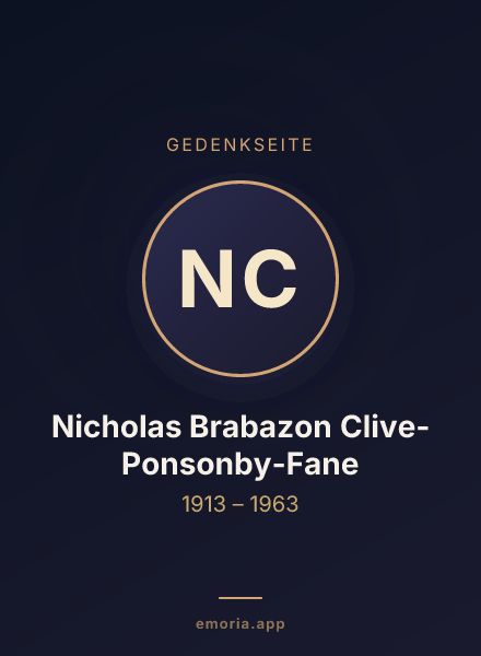 Gedenkportrait von Nicholas Brabazon Clive-Ponsonby-Fane