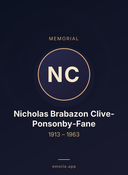 Memorial portrait of Nicholas Brabazon Clive-Ponsonby-Fane