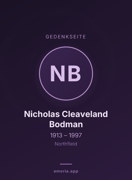 Gedenkportrait von Nicholas Cleaveland Bodman
