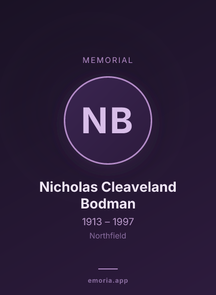 Memorial portrait of Nicholas Cleaveland Bodman