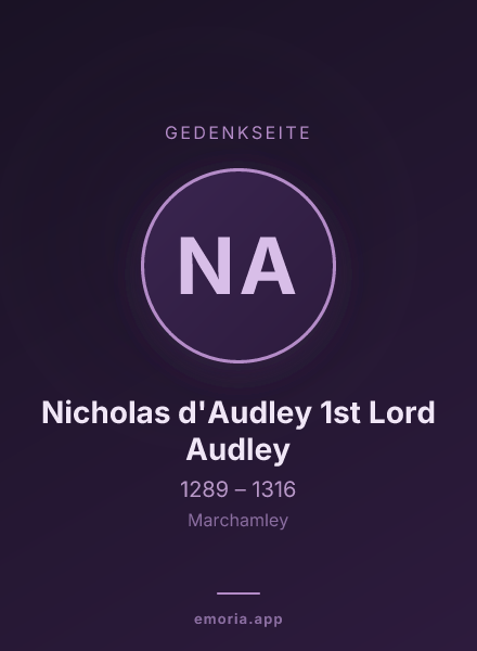 Gedenkportrait von Nicholas d'Audley 1st Lord Audley