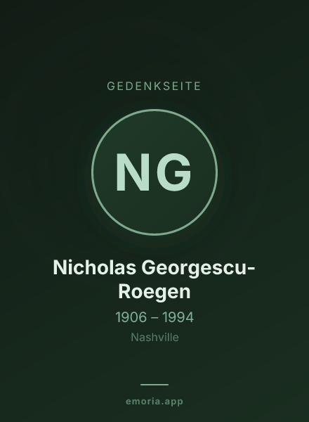Gedenkportrait von Nicholas Georgescu-Roegen