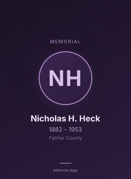 Memorial portrait of Nicholas H. Heck
