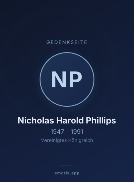 Gedenkportrait von Nicholas Harold Phillips