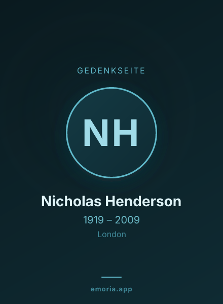 Gedenkportrait von Nicholas Henderson
