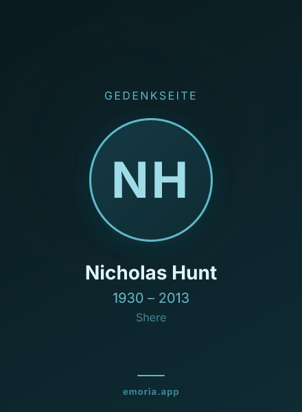 Gedenkportrait von Nicholas Hunt