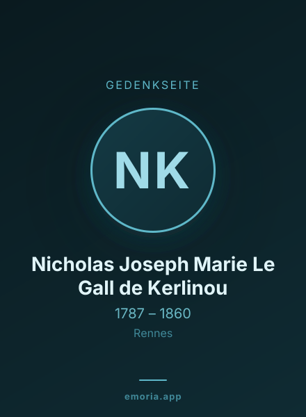 Gedenkportrait von Nicholas Joseph Marie Le Gall de Kerlinou