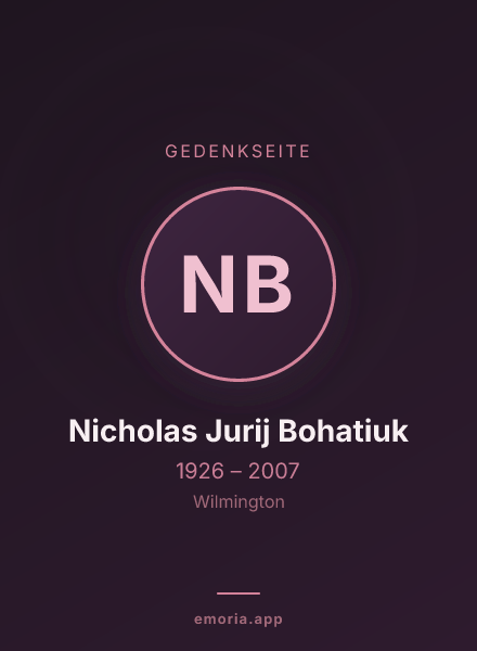 Gedenkportrait von Nicholas Jurij Bohatiuk