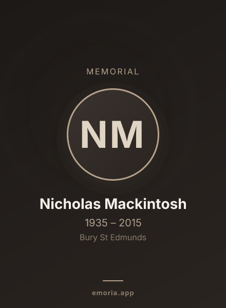 Memorial portrait of Nicholas Mackintosh
