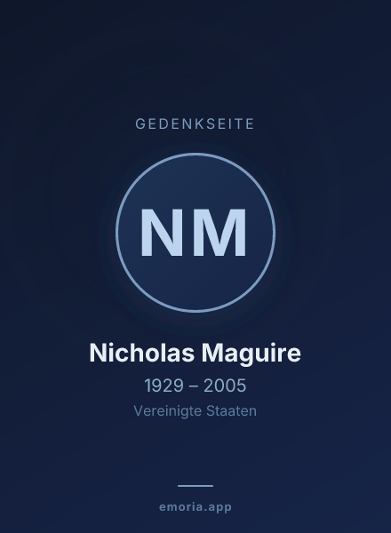 Gedenkportrait von Nicholas Maguire
