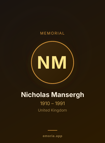 Memorial portrait of Nicholas Mansergh