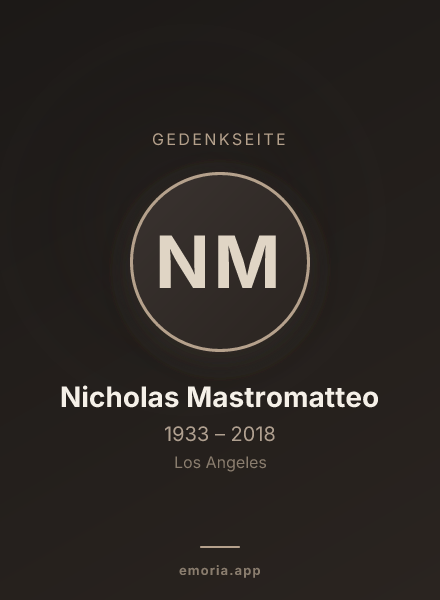 Gedenkportrait von Nicholas Mastromatteo