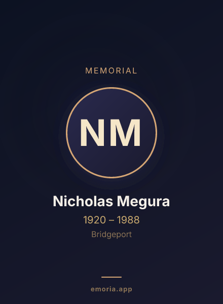 Memorial portrait of Nicholas Megura