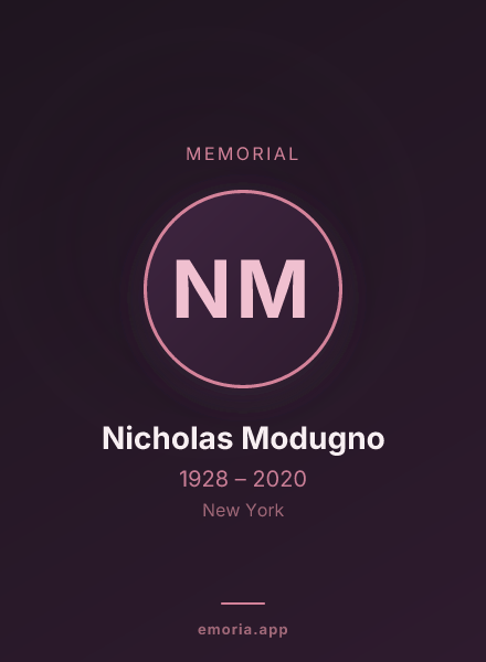 Memorial portrait of Nicholas Modugno