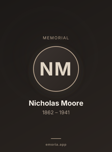 Memorial portrait of Nicholas Moore