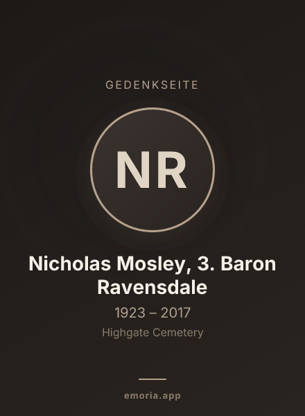 Gedenkportrait von Nicholas Mosley, 3. Baron Ravensdale