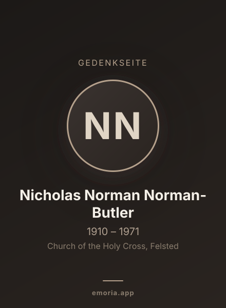 Gedenkportrait von Nicholas Norman Norman-Butler