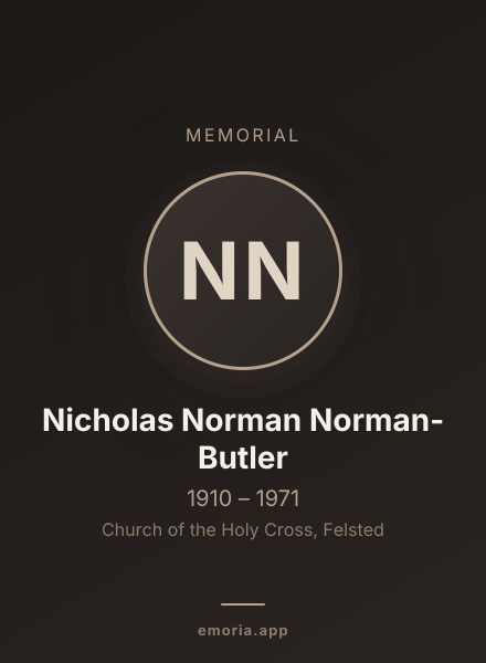 Memorial portrait of Nicholas Norman Norman-Butler