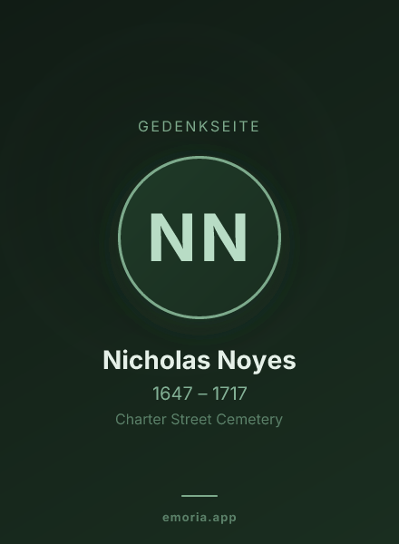 Gedenkportrait von Nicholas Noyes