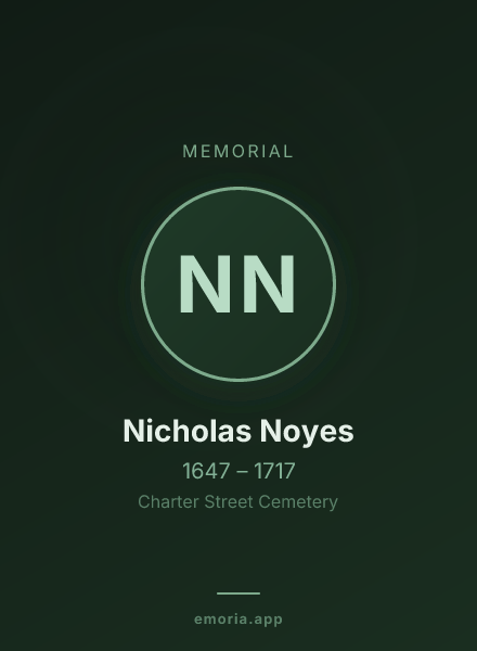 Memorial portrait of Nicholas Noyes