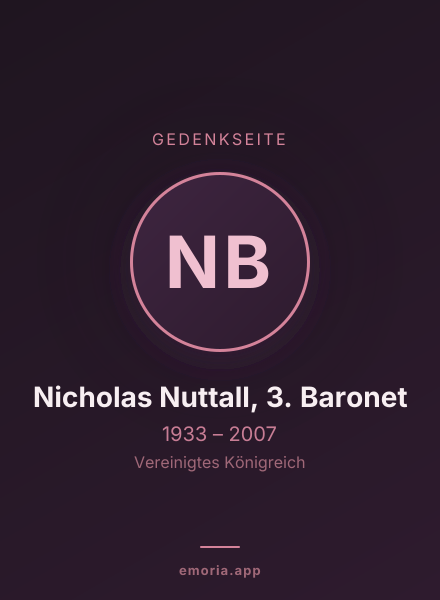 Gedenkportrait von Nicholas Nuttall, 3. Baronet