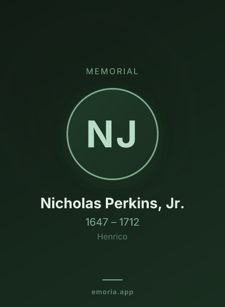 Memorial portrait of Nicholas Perkins, Jr.