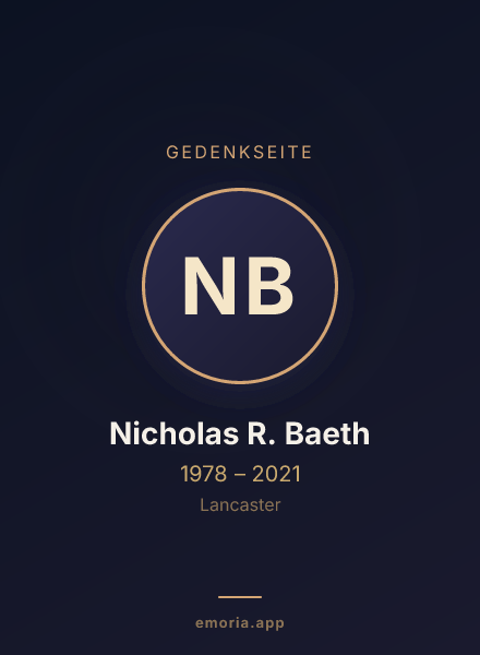 Gedenkportrait von Nicholas R. Baeth