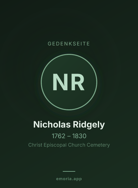 Gedenkportrait von Nicholas Ridgely