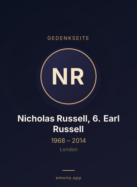 Gedenkportrait von Nicholas Russell, 6. Earl Russell