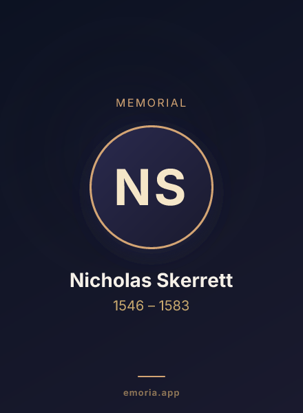 Memorial portrait of Nicholas Skerrett