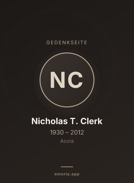 Gedenkportrait von Nicholas T. Clerk