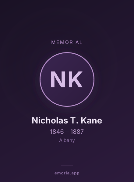Memorial portrait of Nicholas T. Kane