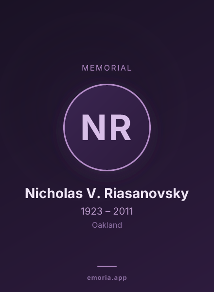 Memorial portrait of Nicholas V. Riasanovsky
