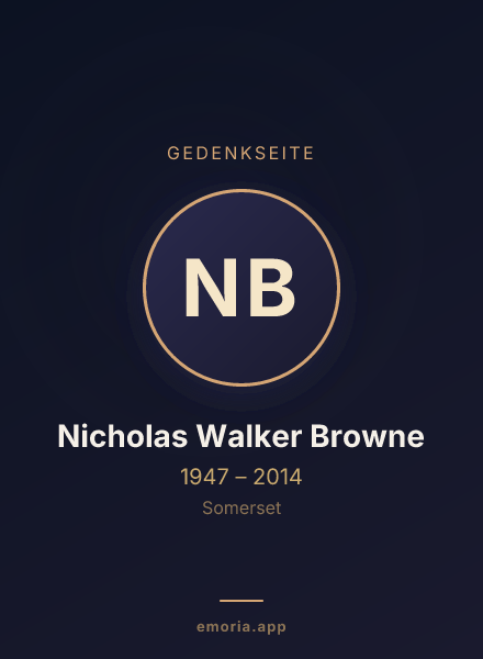 Gedenkportrait von Nicholas Walker Browne