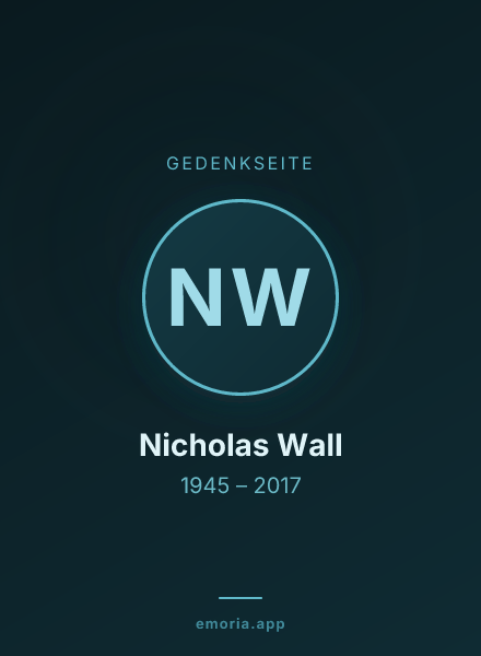 Gedenkportrait von Nicholas Wall