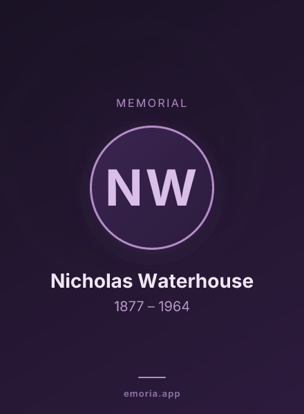 Memorial portrait of Nicholas Waterhouse