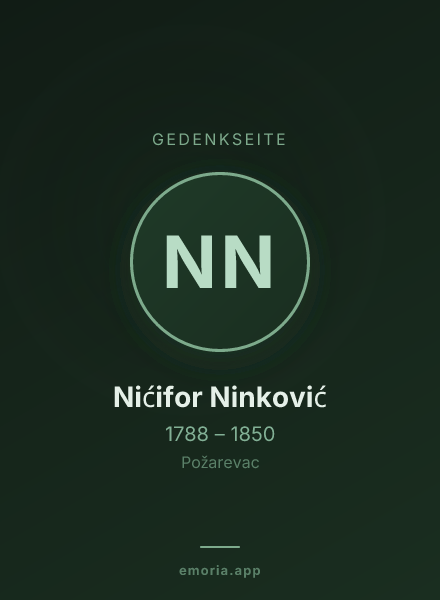 Gedenkportrait von Nićifor Ninković