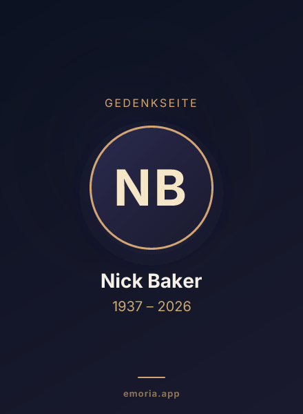 Gedenkportrait von Nick Baker
