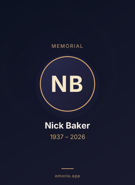 Memorial portrait of Nick Baker